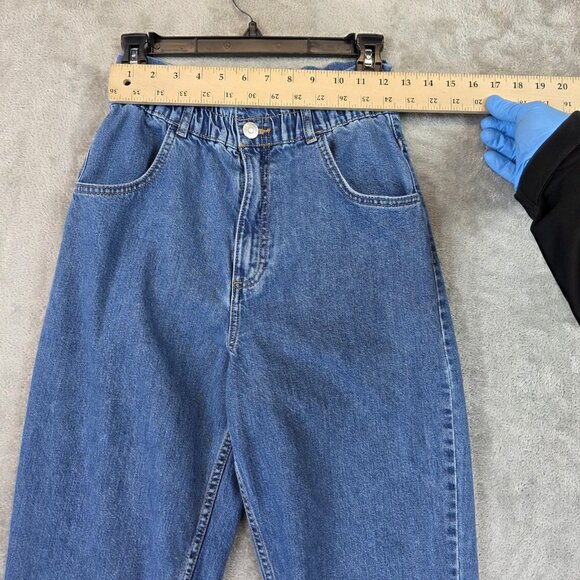 Zara Jeans Womens Size XS Blue Paperbag Waist High Rise Tapered Leg Denim - Picture 2 of 9